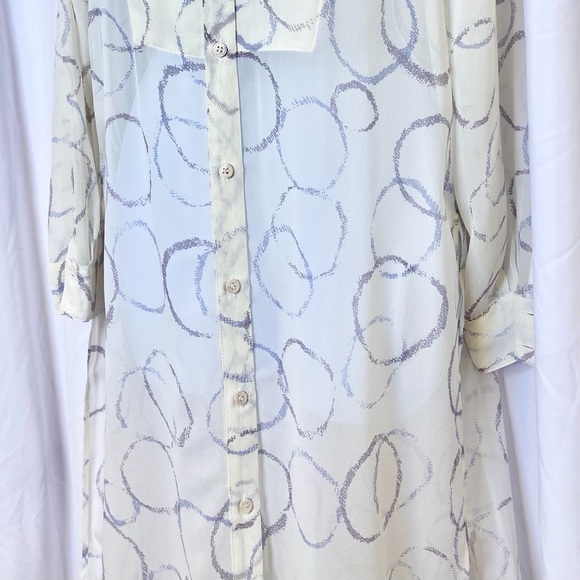 BCBGMaxAzria Cream Sheer Shirt dress - Picture 2 of 3